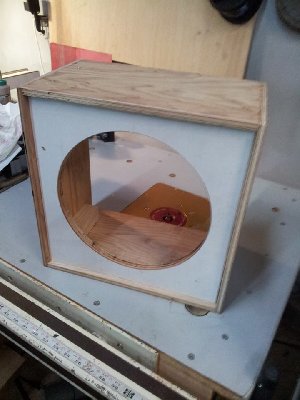 09 03 13 guitar speaker cabinet with front panel and hole mocked up.jpg