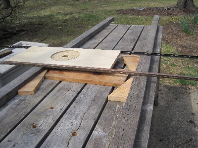 Working a wide piece with bookshelf brackets attached to extend lateral movement.